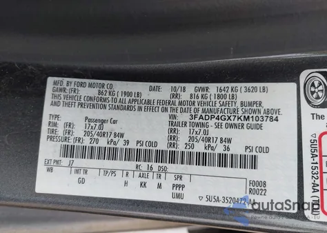 2019 Ford Fiesta St from USA, damaged, VIN 3FADP4GX7KM103784